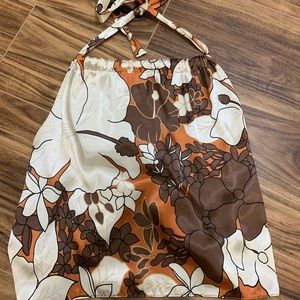 - Adriana USA Silky floral halter top, size Medium